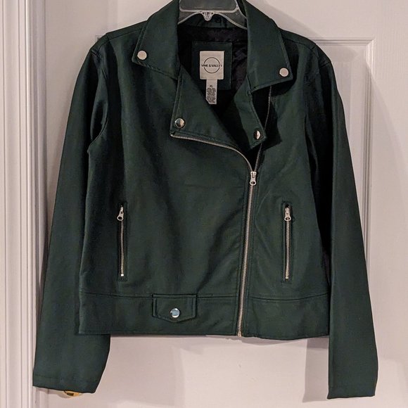 Vine & Valley Jackets & Blazers - NWT Vine & Valley Junior's Moto Jacket, Rain Forest, XL